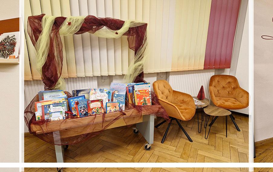 Slider im Kopf der Homepage der Bücherei Memmelsdprf